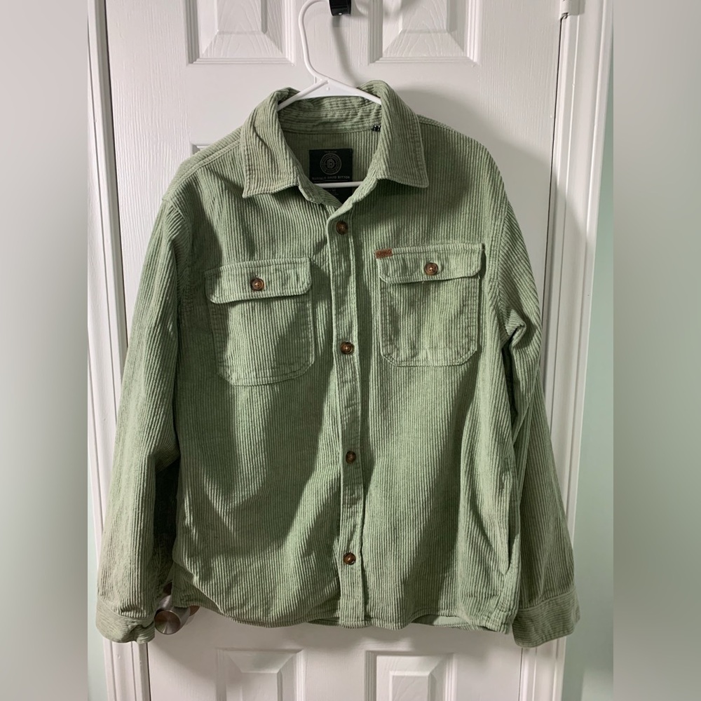 Buffalo David Bitton Light Sage Green Corduroy Overshirt/Jacket